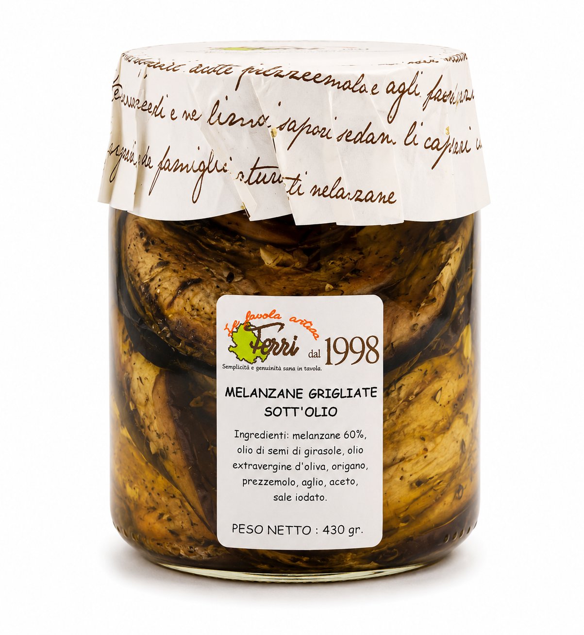 Melanzane grigliate sott'olio 430g.