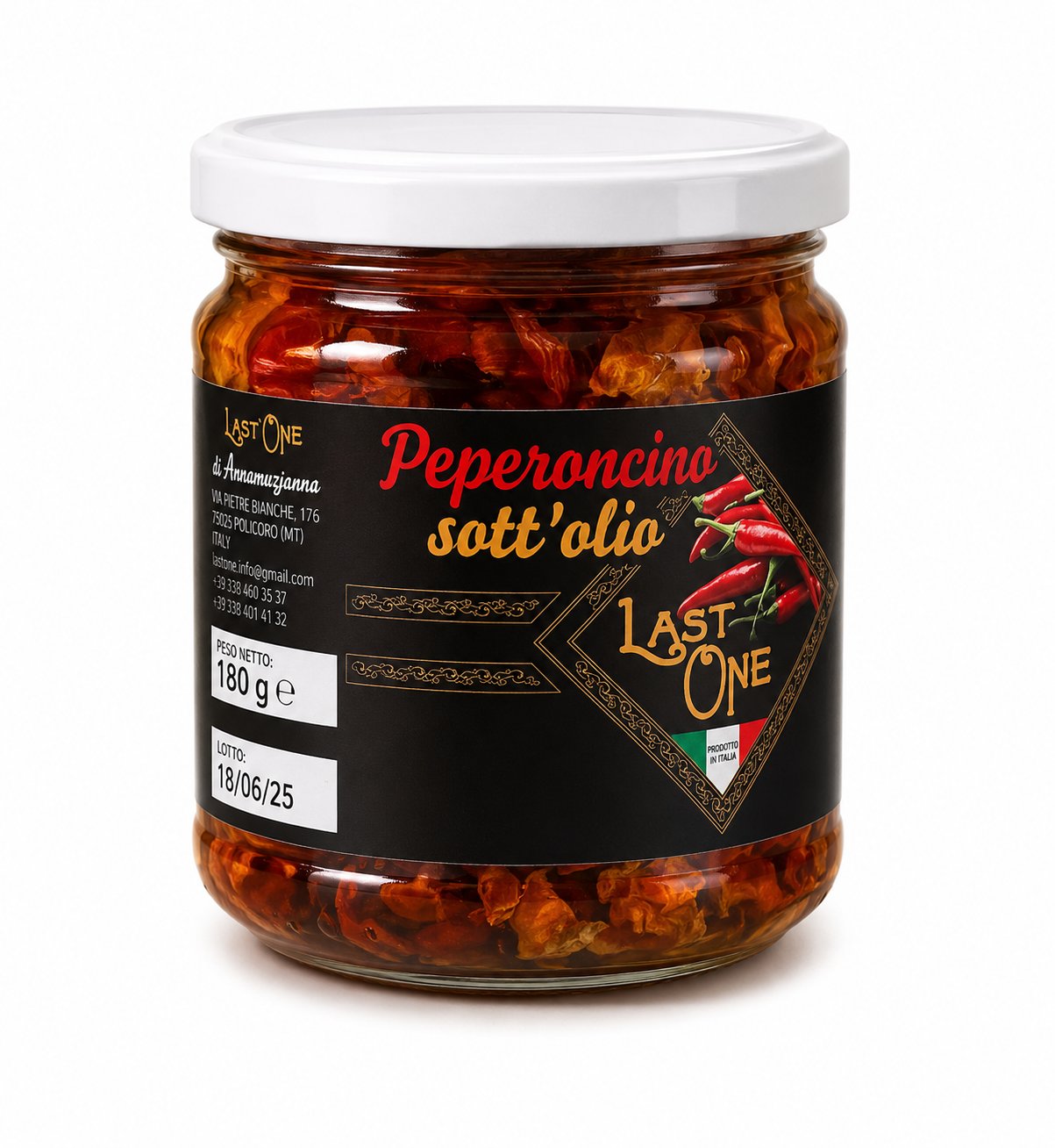 Peperoncino sott’olio 100% Italiano 195g.